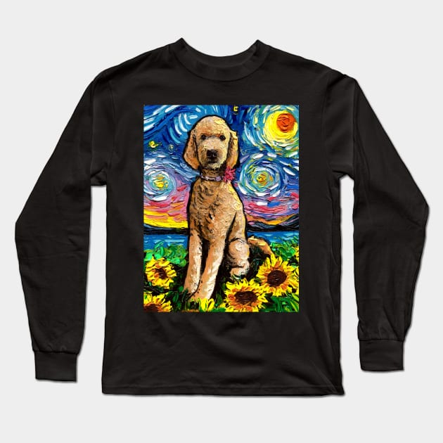 Goldendoodle Night 2 Long Sleeve T-Shirt by sagittariusgallery